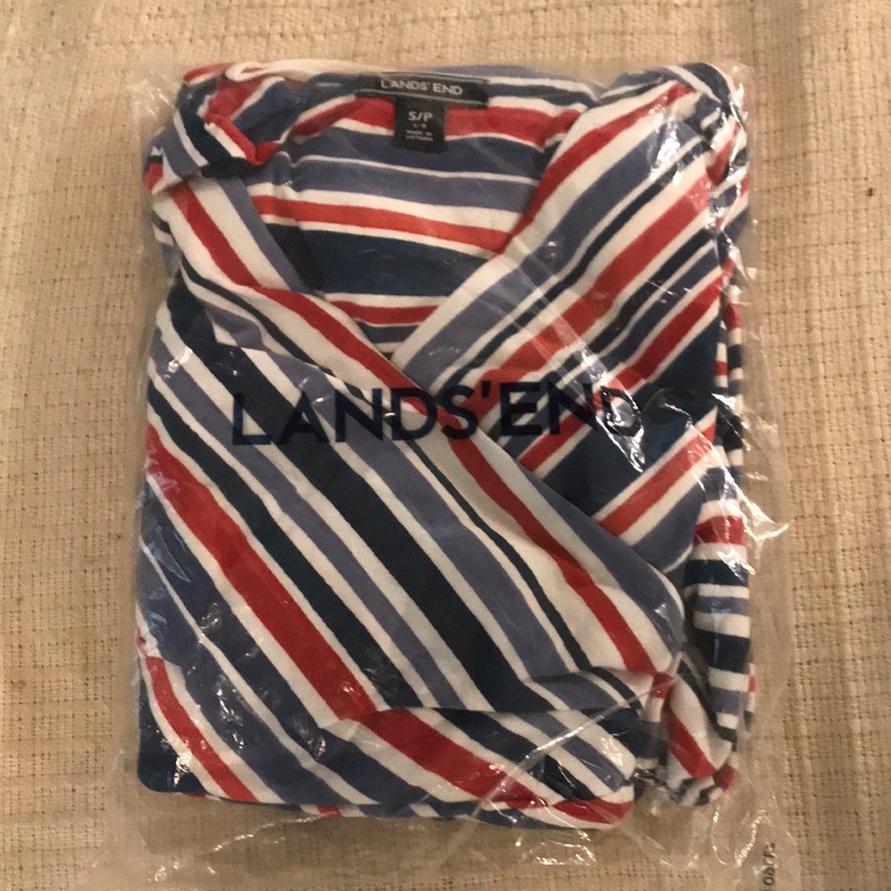 NWT lands end striped surplice maxi dress sz S/P